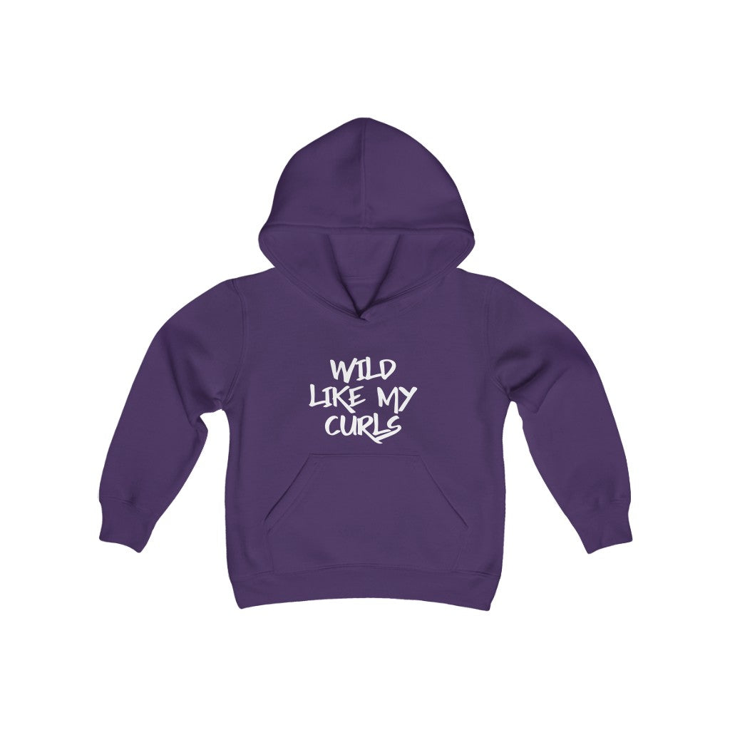 Wild Like My Curls-Youth Heavy Blend Hooded Sweatshirt