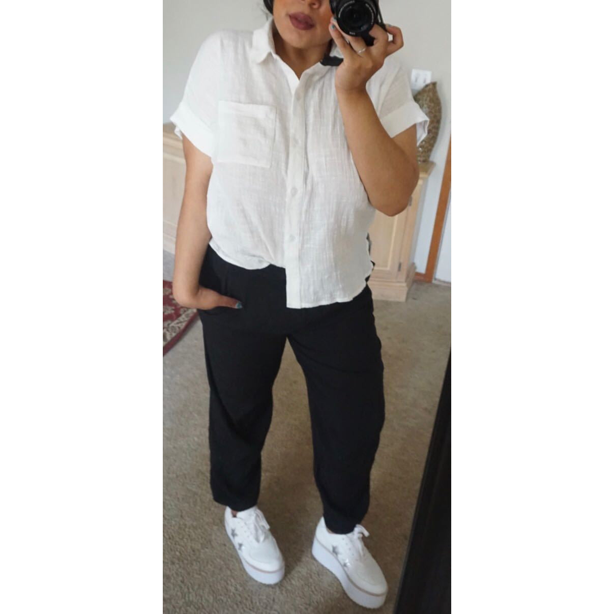 LOOSE FIT BUTTON DOWN TOP
