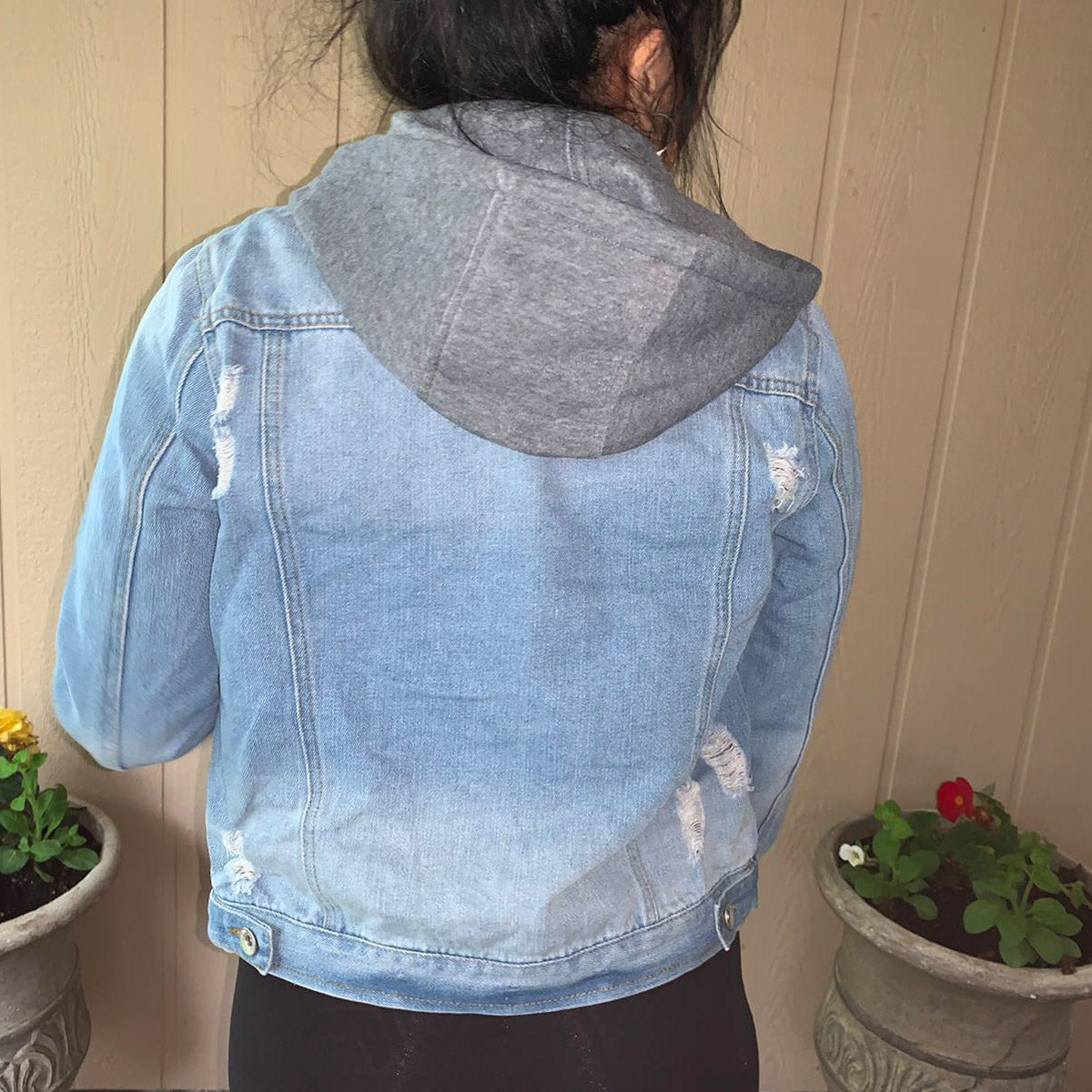 HOODED JEAN JACKET