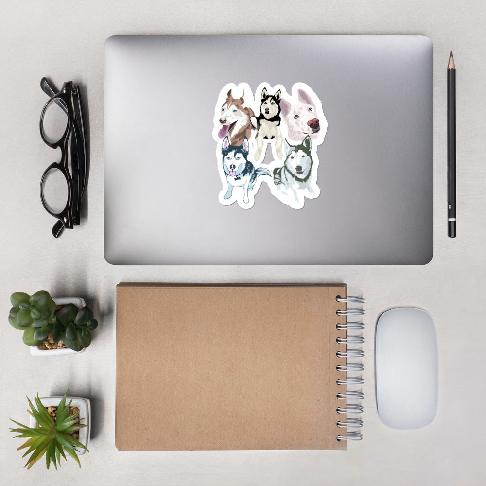 Fab 5- Husky Pack Bubble-free stickers