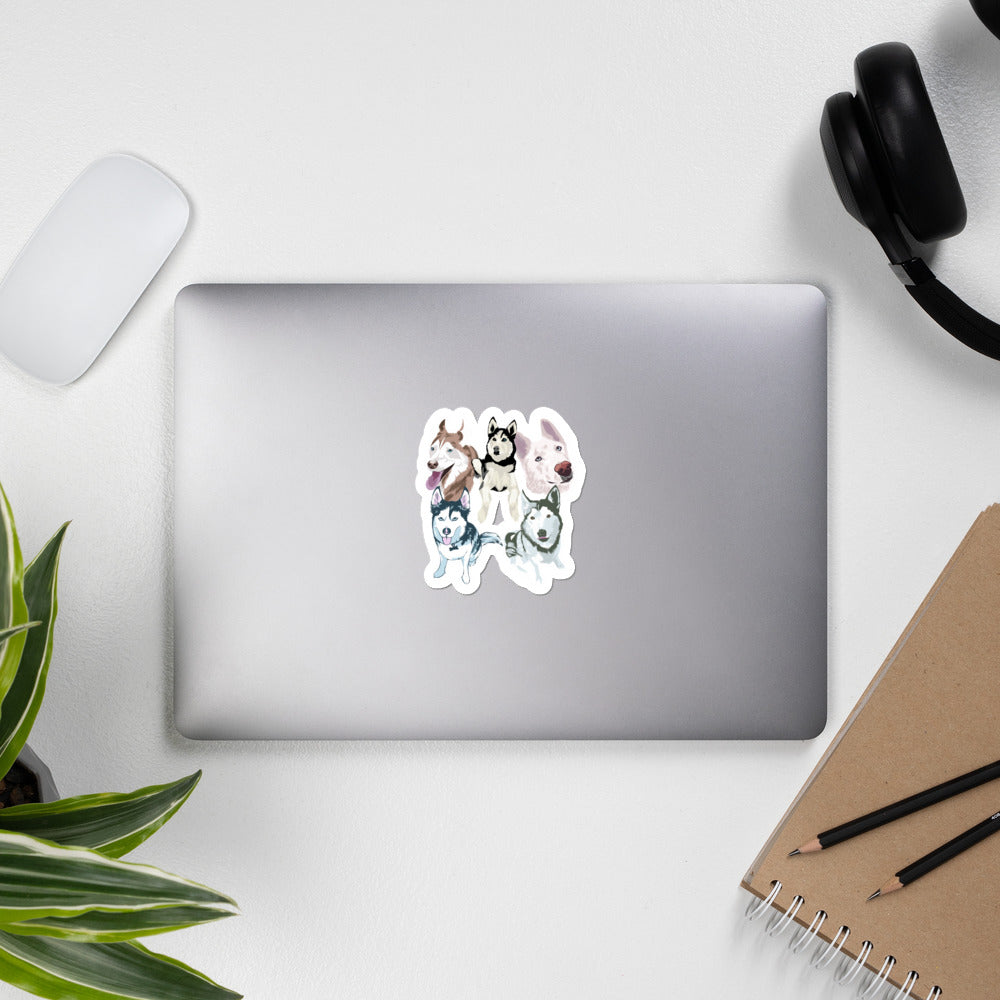 Fab 5- Husky Pack Bubble-free stickers