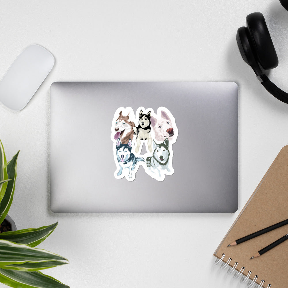 Fab 5- Husky Pack Bubble-free stickers