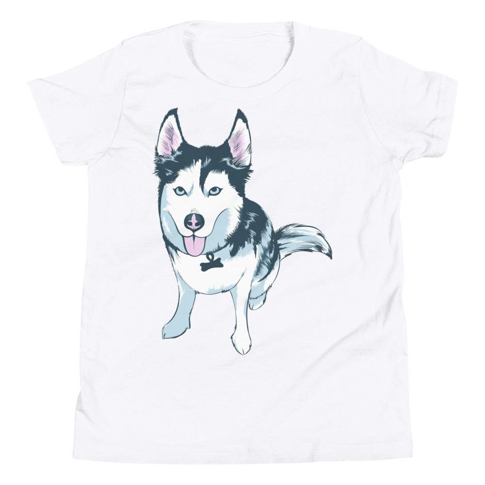 Youth Short Sleeve T-Shirt- Aqua the Husky