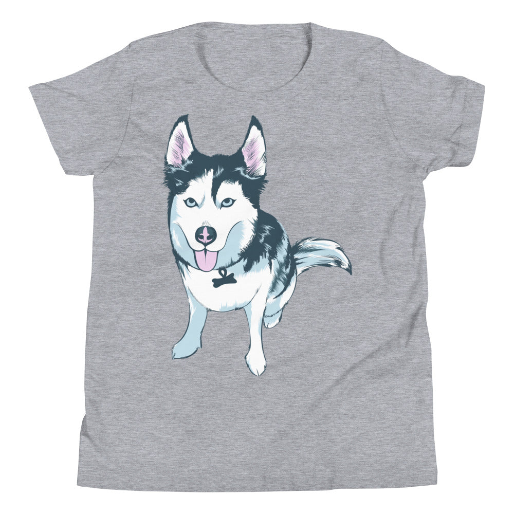 Youth Short Sleeve T-Shirt- Aqua the Husky