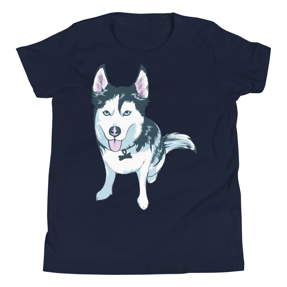 Youth Short Sleeve T-Shirt- Aqua the Husky