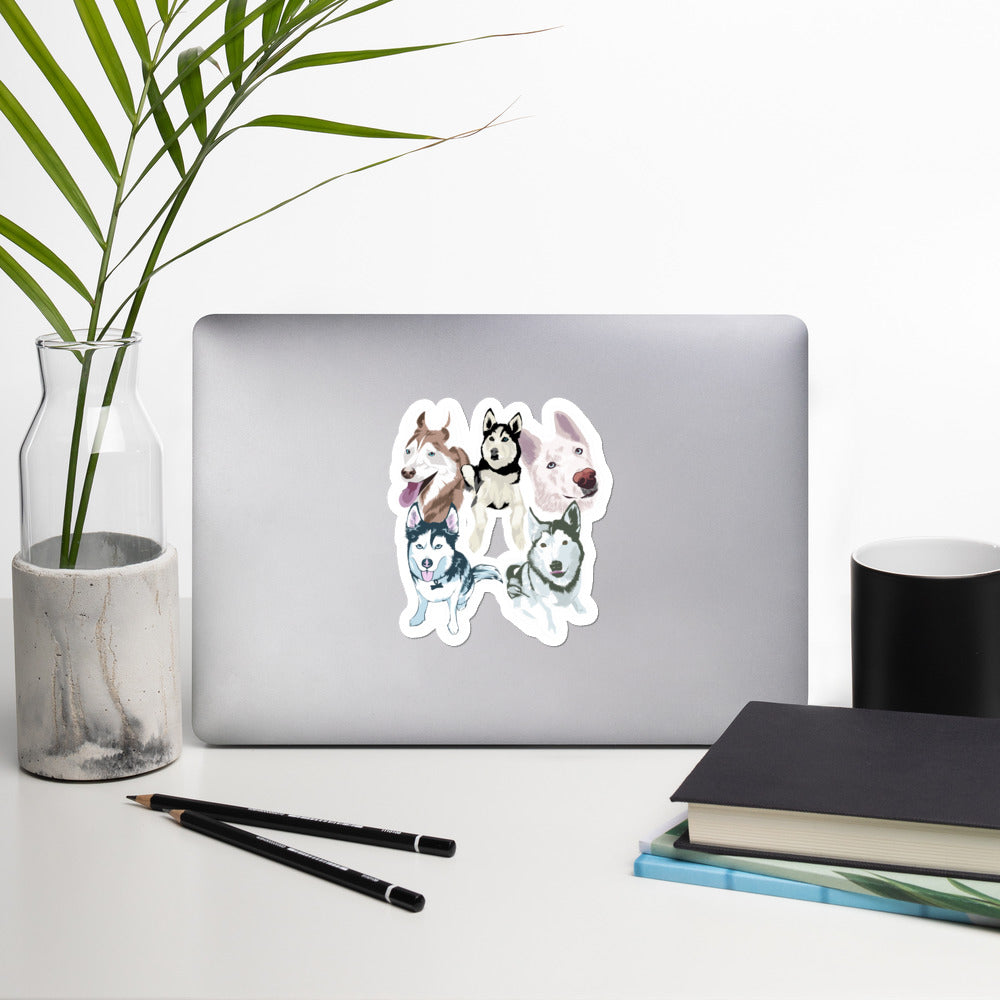 Fab 5- Husky Pack Bubble-free stickers