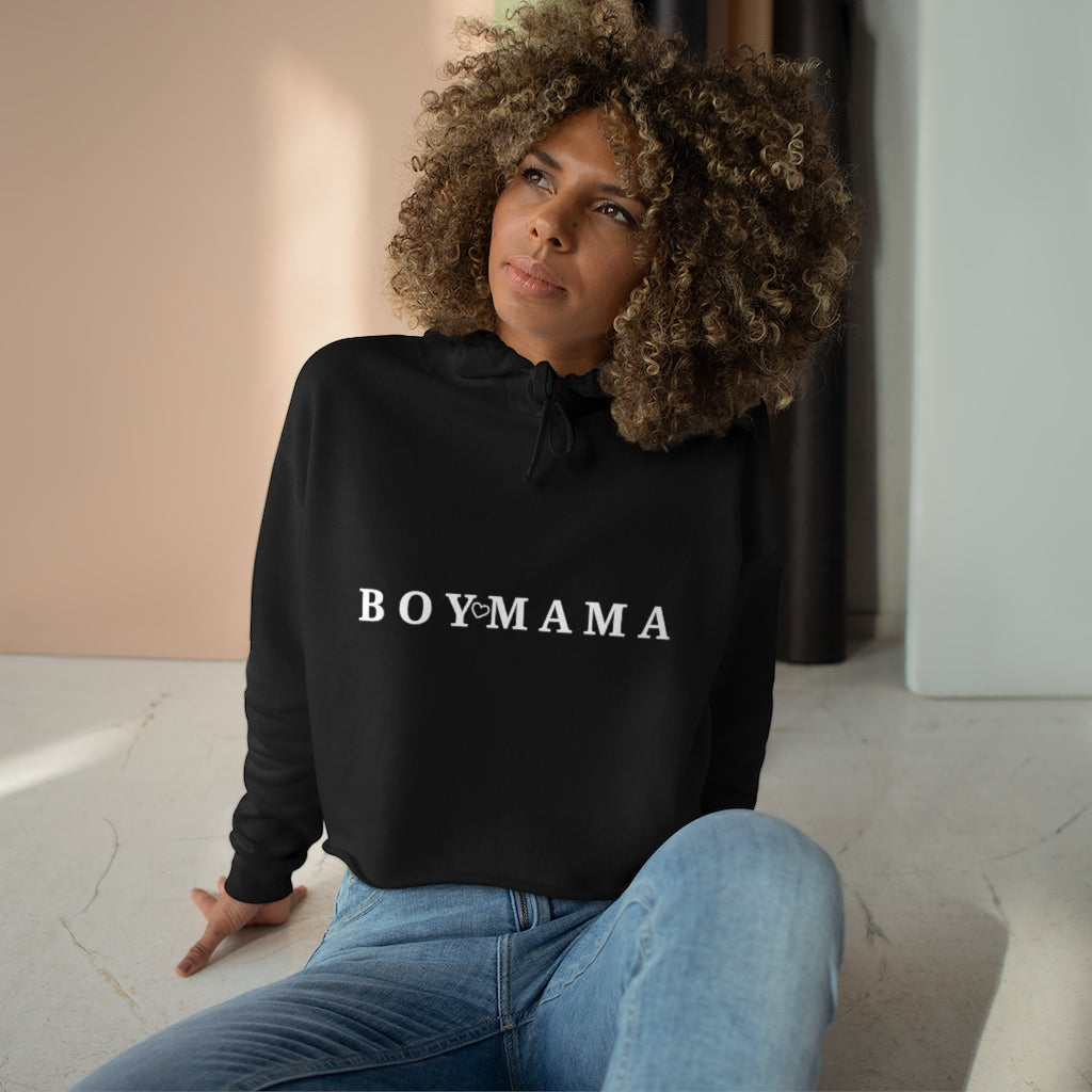 Boy Mama-Crop Hoodie