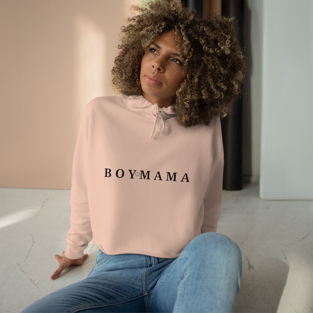 Boy Mama-Crop Hoodie