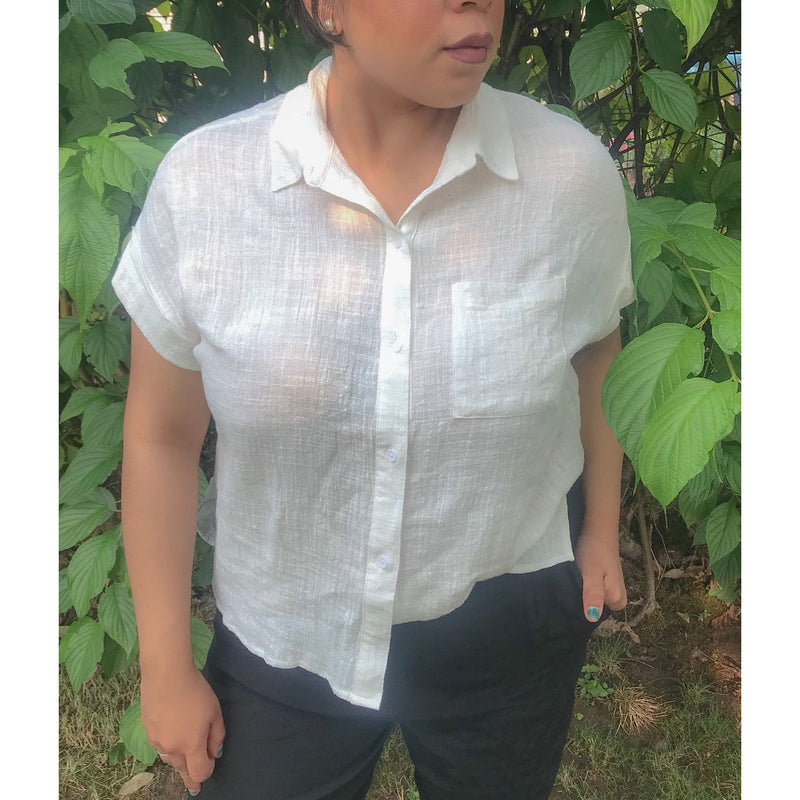 LOOSE FIT BUTTON DOWN TOP