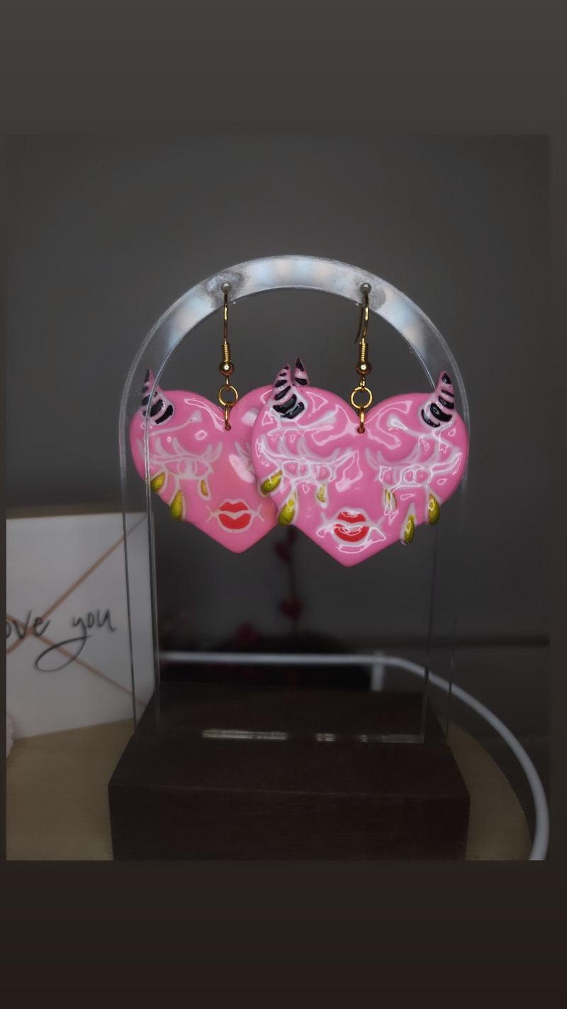 Pink crying heart
