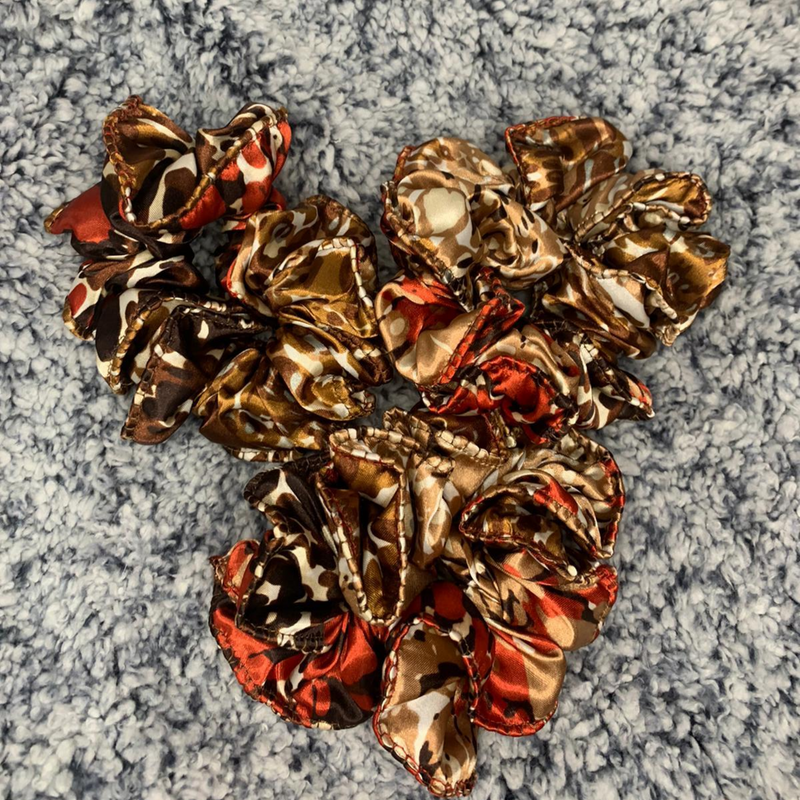Satin Multicolor Curly Srunchie