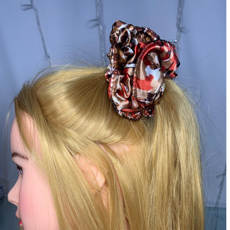 Satin Multicolor Curly Srunchie