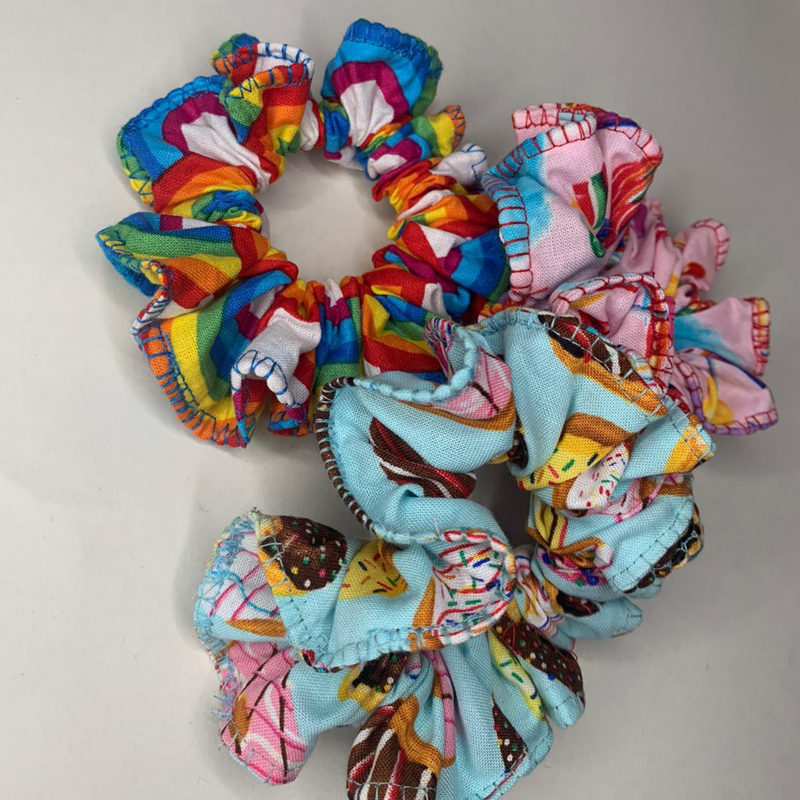 Small Curly Scrunchie- Candy Theme