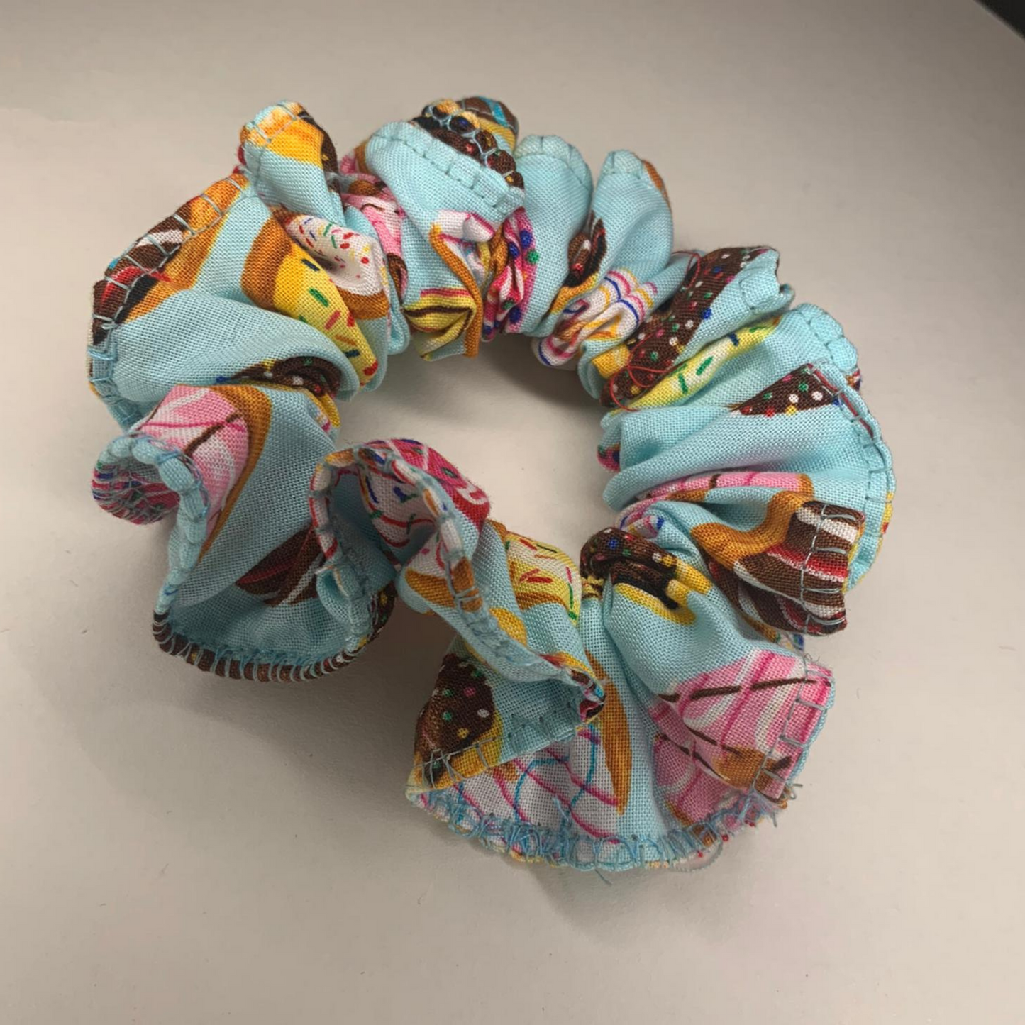 Small Curly Scrunchie- Donut/Snacks Theme