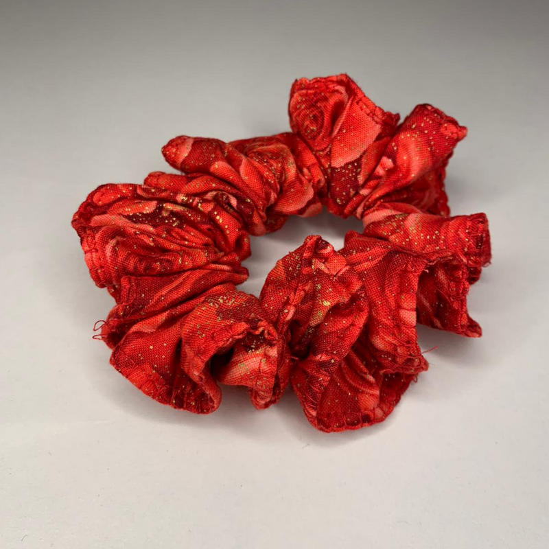Small Curly Scrunchie- Roses