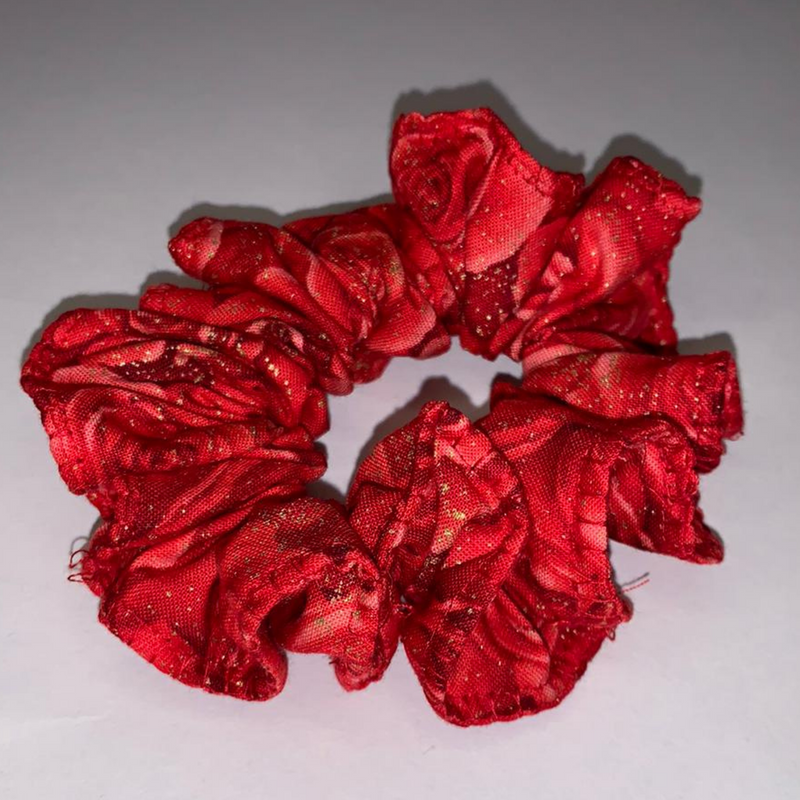 Small Curly Scrunchie- Roses