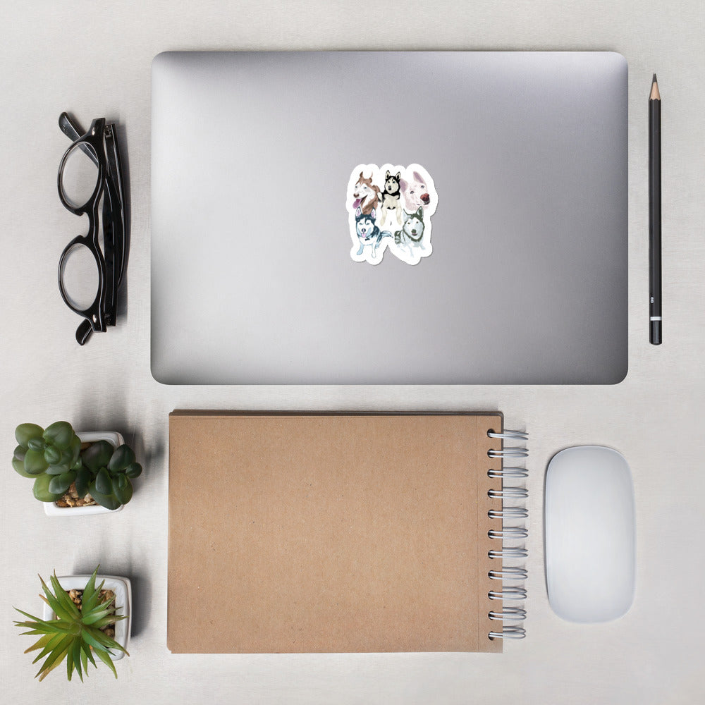 Fab 5- Husky Pack Bubble-free stickers