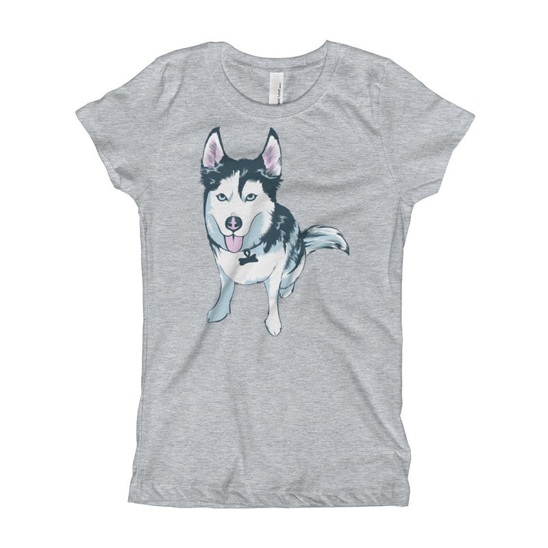 Girl's T-Shirt- Aqua the Husky