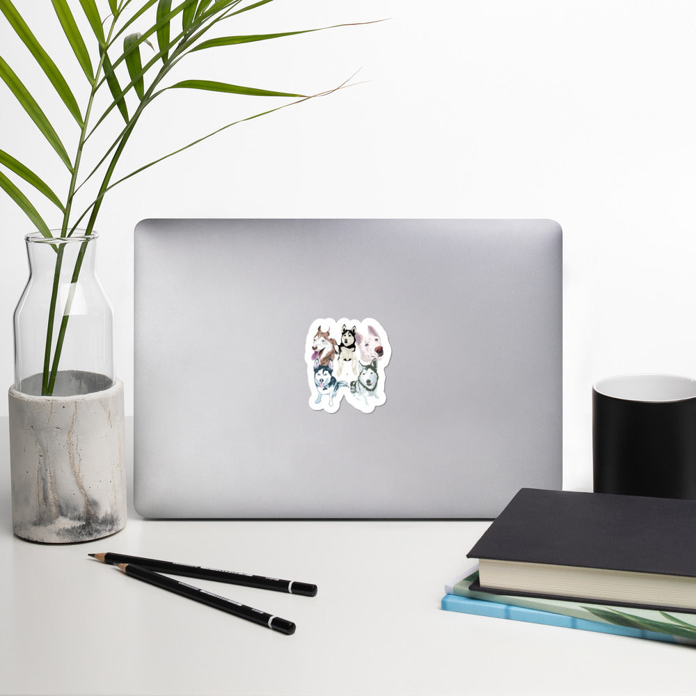 Fab 5- Husky Pack Bubble-free stickers
